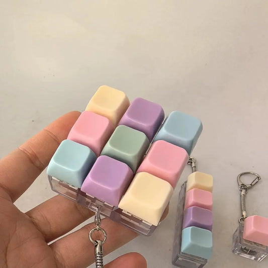 Pastel Cube Fidget Keychain